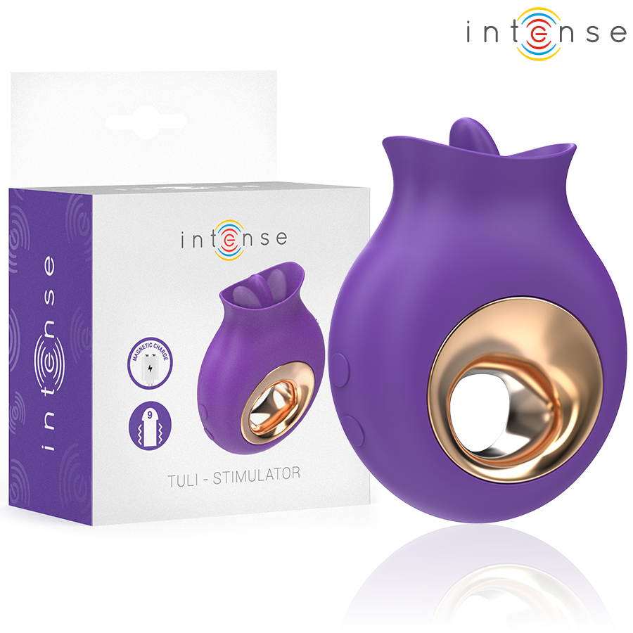 INTENSE - STIMOLATORE CLITORIDEO TULI 9 VIBRAZIONI E 9 OSCILLAZIONI VIOLA
