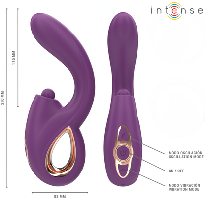 INTENSE - LALI VIBRATORE MULTIFUNZIONE PUNTO G TAPPING & THRUST & VIBRATION VIOLA