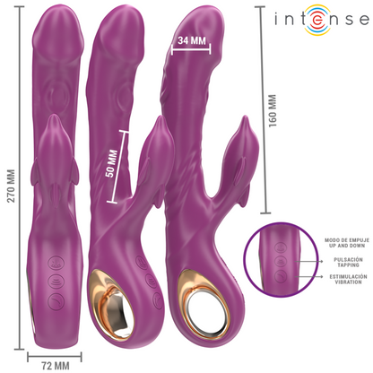 INTENSE - VIBRATORE MULTIFUNZIONE HALLE CON LINGUA STIMOLANTE A DELFINO VIOLA
