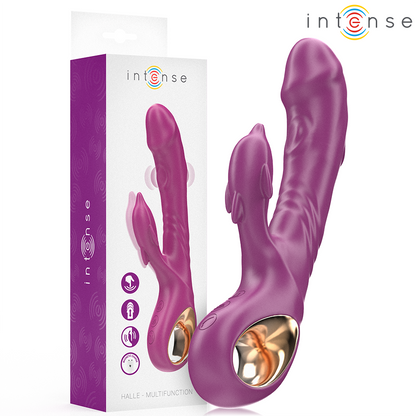 INTENSE - VIBRATORE MULTIFUNZIONE HALLE CON LINGUA STIMOLANTE A DELFINO VIOLA