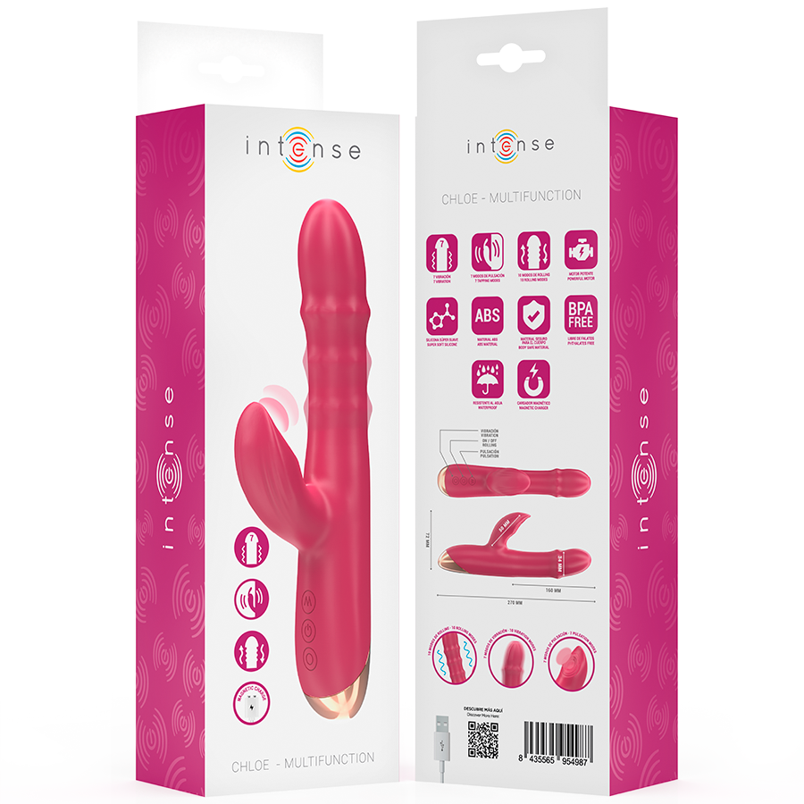 INTENSE - CHLOE VIBRATORE MULTIFUNZIONE 3 IN 1 ROSSO