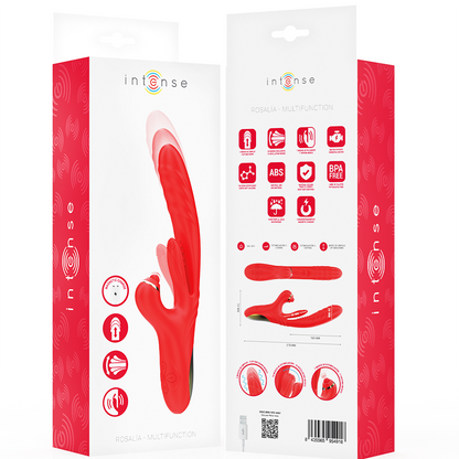 INTENSE - VIBRATORE MULTIFUNZIONE ROSALIA 3 IN 1 ROSSO