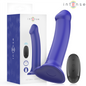 INTENSE - VIBRATORE VICTORIA CON VENTOSA 10 VIBRAZIONI BLU SCURO TELECOMANDO