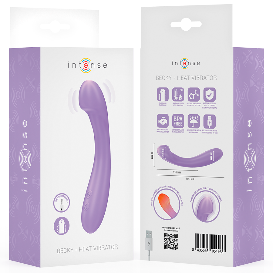 INTENSE - VIBRATORE BECKY 19 CM RISCALDABILE 7 VIBRAZIONI VIOLA