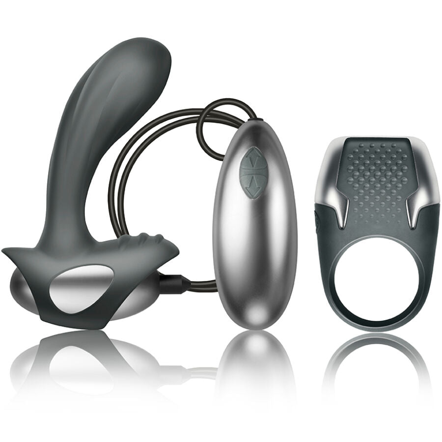 CLIMAXIMUM - EXCITE KIT ANELLO PER IL PENE + MASSAGGIATORE PER LA PROSTATA CON FILO