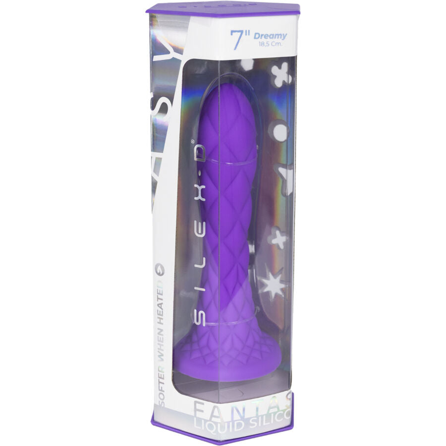 SILEXD - DILDO DA SOGNO FANTASY SILICONE LIQUIDO TERMOREATTIVO VIOLA 18,5 CM