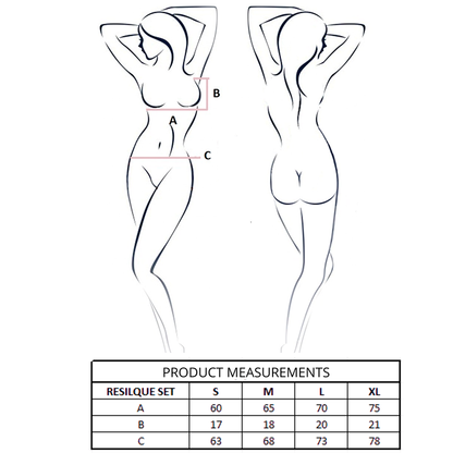 PASSION - RESILQUE REGGISENO + PERIZOMA NERO S/M