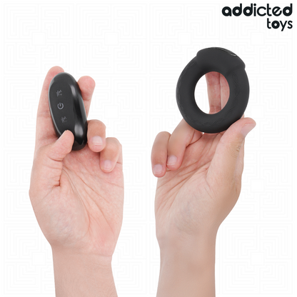 ADDICTED TOYS - ANELLO PER IL PENE VIBRANTE CON EFFETTO RISCALDANTE E TELECOMANDO