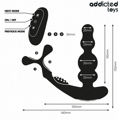 ADDICTED TOYS - MASSAGGIATORE PROSTATICO ROTANTE CON TELECOMANDO