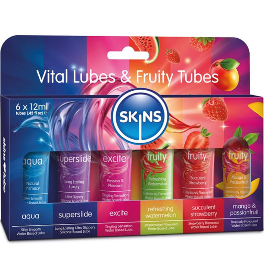 SKINS - KIT LUBRIFICANTI VITALI E FRUTTATI 6 x 12 ML