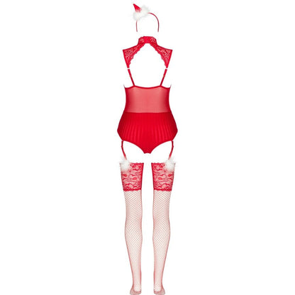 LIVCO CORSETTI FASHION - LIMPID SNOWFLAKES LC 90604 BODY + CALZE + CERCHIETTO NATALIZIO S/M
