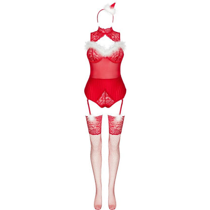 LIVCO CORSETTI FASHION - LIMPID SNOWFLAKES LC 90604 BODY + CALZE + CERCHIETTO NATALIZIO L/XL