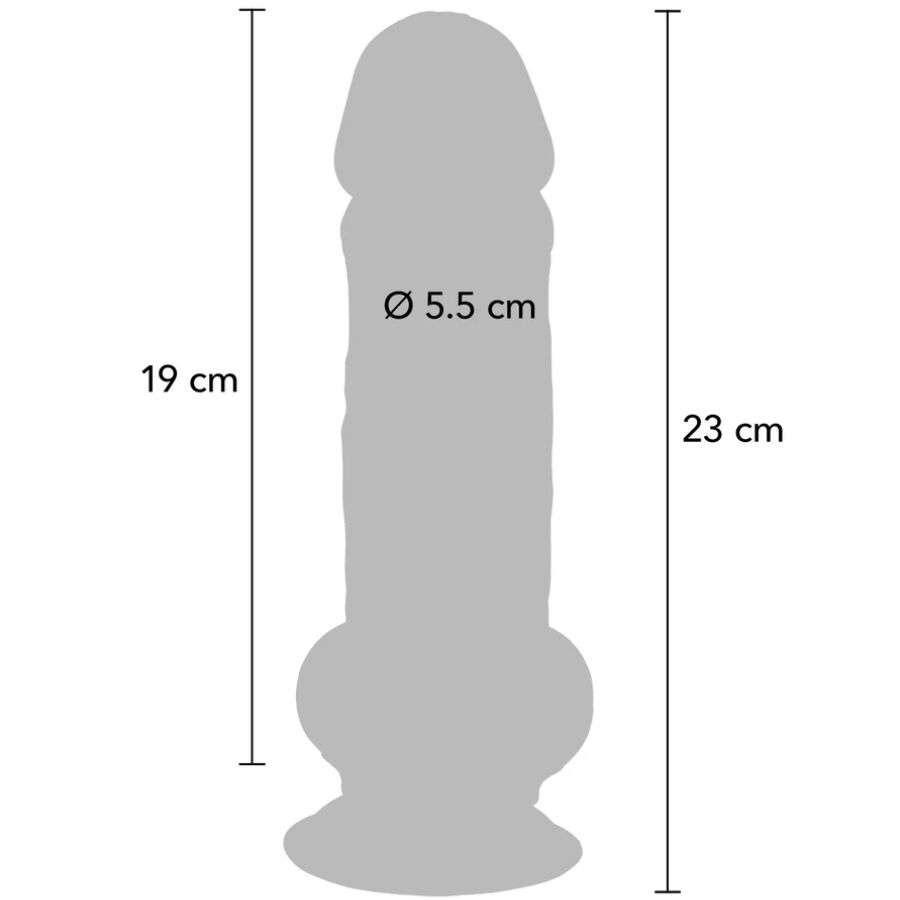 GET REAL - PENE REALISTICO DELUXE CON TESTICOLI EXTRA SPESSI 23 CM