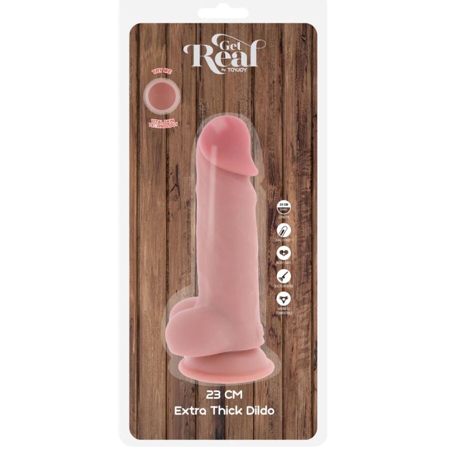 GET REAL - PENE REALISTICO DELUXE CON TESTICOLI EXTRA SPESSI 23 CM
