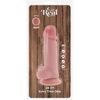 GET REAL - PENE REALISTICO DELUXE CON TESTICOLI EXTRA SPESSI 23 CM