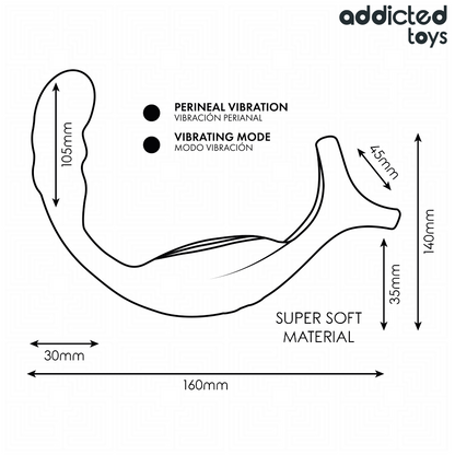 ADDICTED TOYS - ANELLO PER IL PENE PROSTATICO DOPPIO CON TELECOMANDO