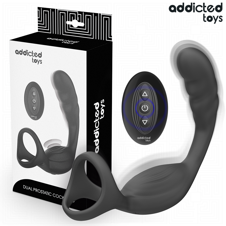 ADDICTED TOYS - ANELLO PER IL PENE PROSTATICO DOPPIO CON TELECOMANDO