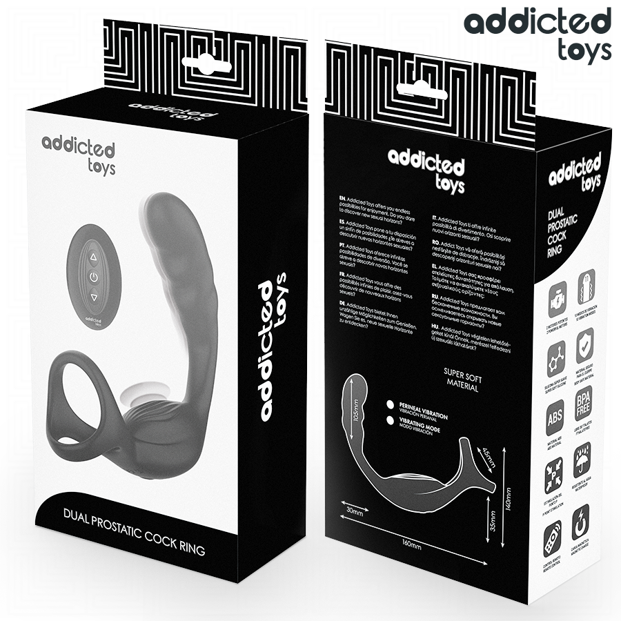 ADDICTED TOYS - ANELLO PER IL PENE PROSTATICO DOPPIO CON TELECOMANDO