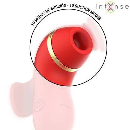 INTENSE - STIMOLATORE PATTY CON 4 TESTINE, ASPIRAZIONE, COLPIMENTO, SOLLETICO E LECCA