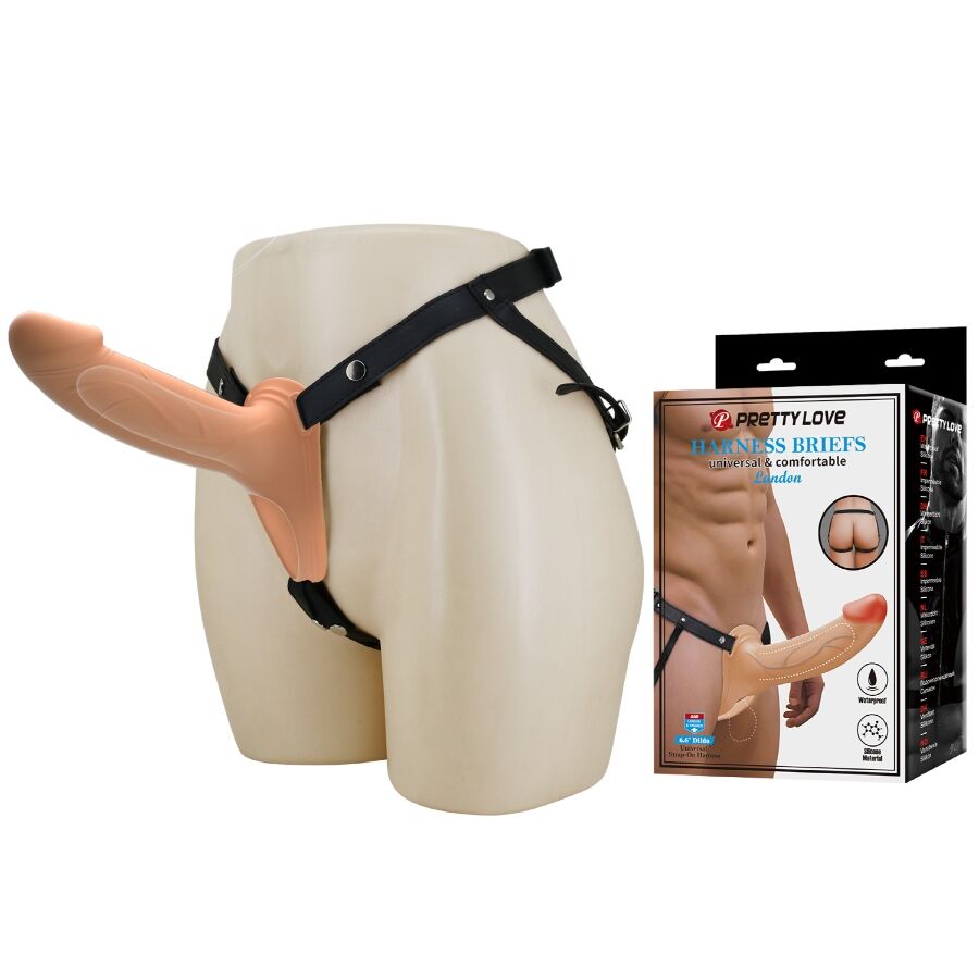 PRETTY LOVE - LANDON STRAP-ON VIBRANTE PELLE CHIARA