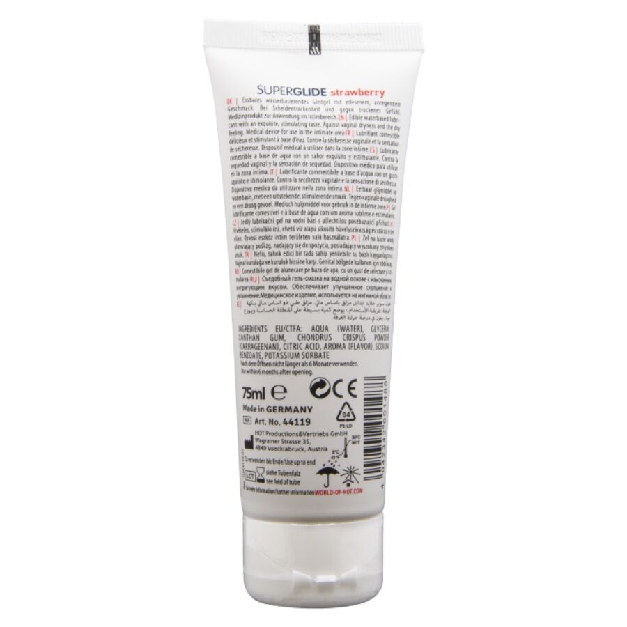 HOT - SUPERGLIDE LUBRIFICANTE COMMESTIBILI A BASE D'ACQUA FRAGOLA 75 ML