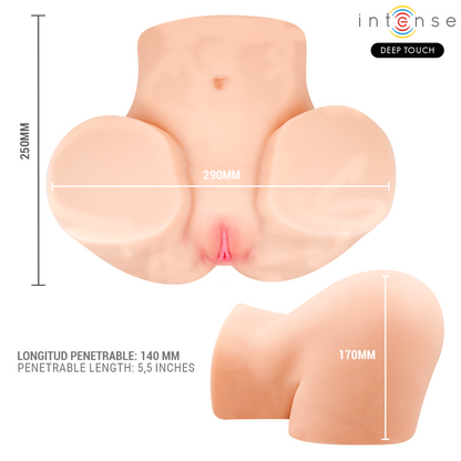 INTENSE DEEP TOUCH - MASTURBATORE VAGINALE GINGER CON EFFETTI DI ASPIRAZIONE, CALORE, VIBRAZIONE E VOCALE CON TELECOMANDO 5,3
