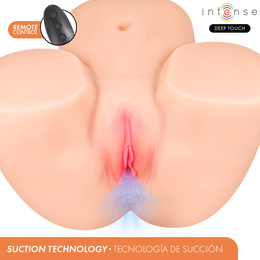 INTENSE DEEP TOUCH - MASTURBATORE VAGINALE GINGER CON EFFETTI DI ASPIRAZIONE, CALORE, VIBRAZIONE E VOCALE CON TELECOMANDO 5,3