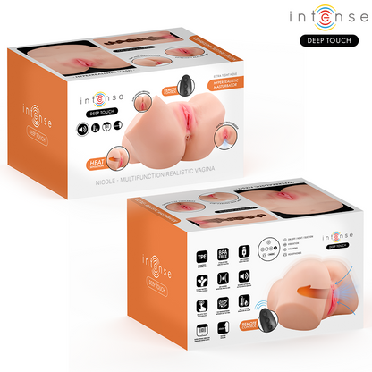 INTENSE DEEP TOUCH - NICOLE MASTURBATORE VAGINALE CON EFFETTI DI ASPIRAZIONE, CALORE, VIBRAZIONE E VOCALE CON TELECOMANDO 5,3