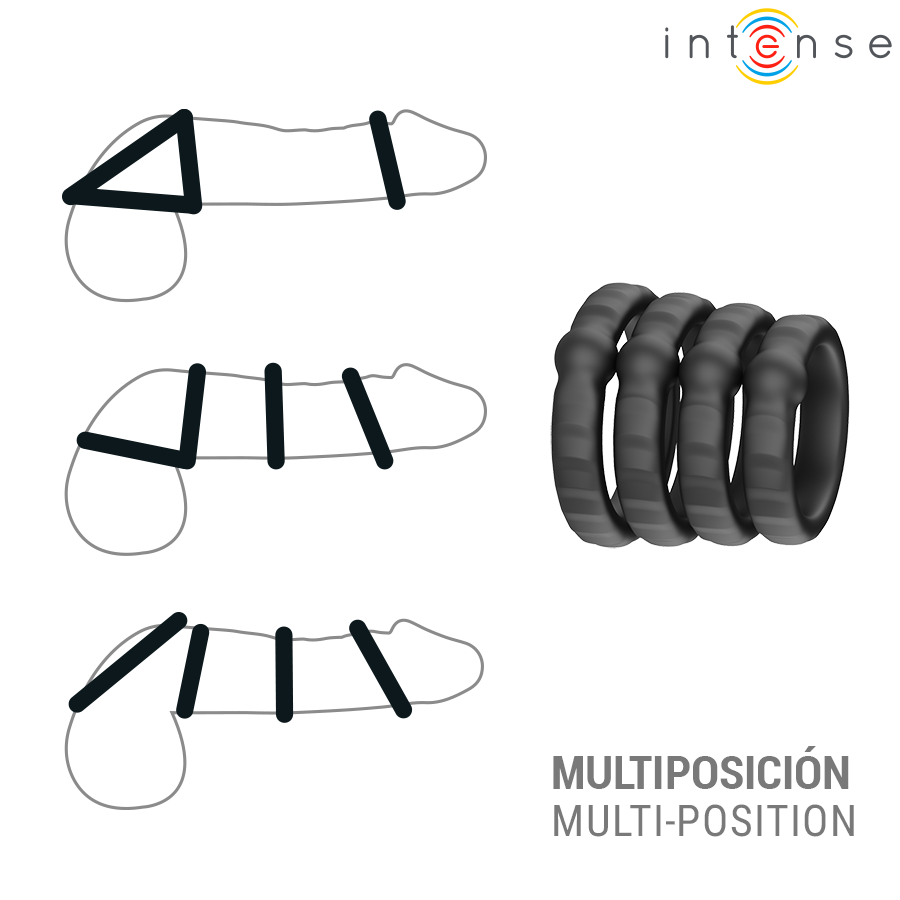 INTENSE - MICHIEL SET DI 4 ANELLI PER PENE MODELLO 10