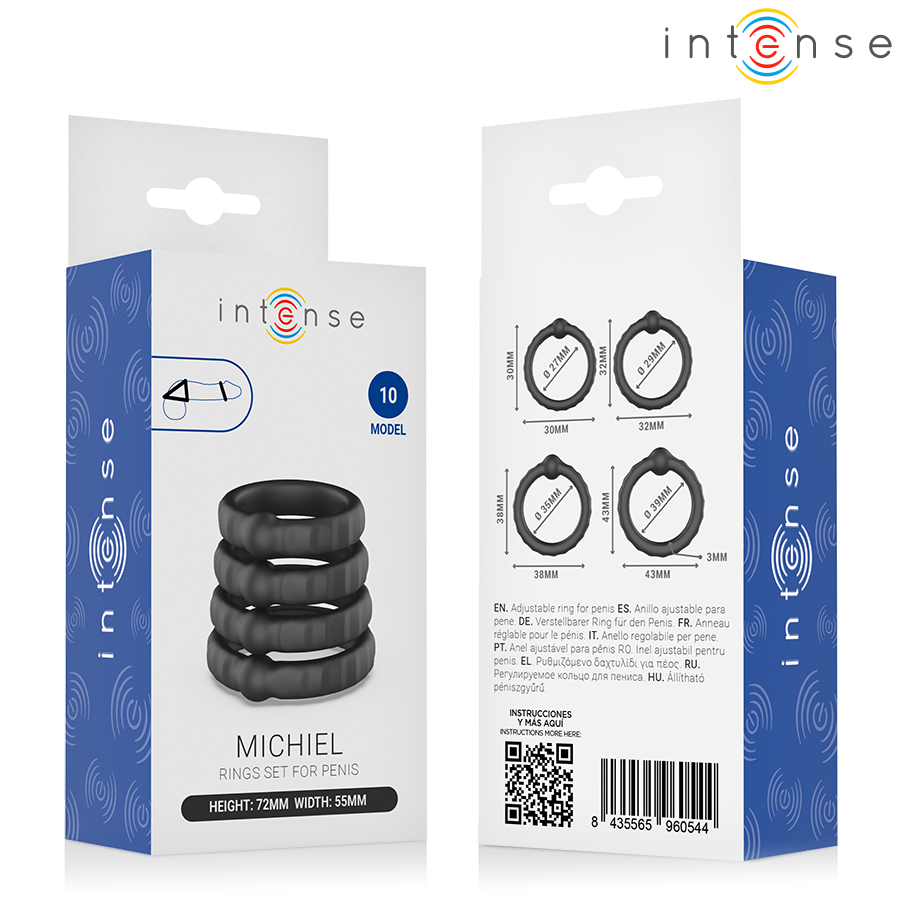 INTENSE - MICHIEL SET DI 4 ANELLI PER PENE MODELLO 10