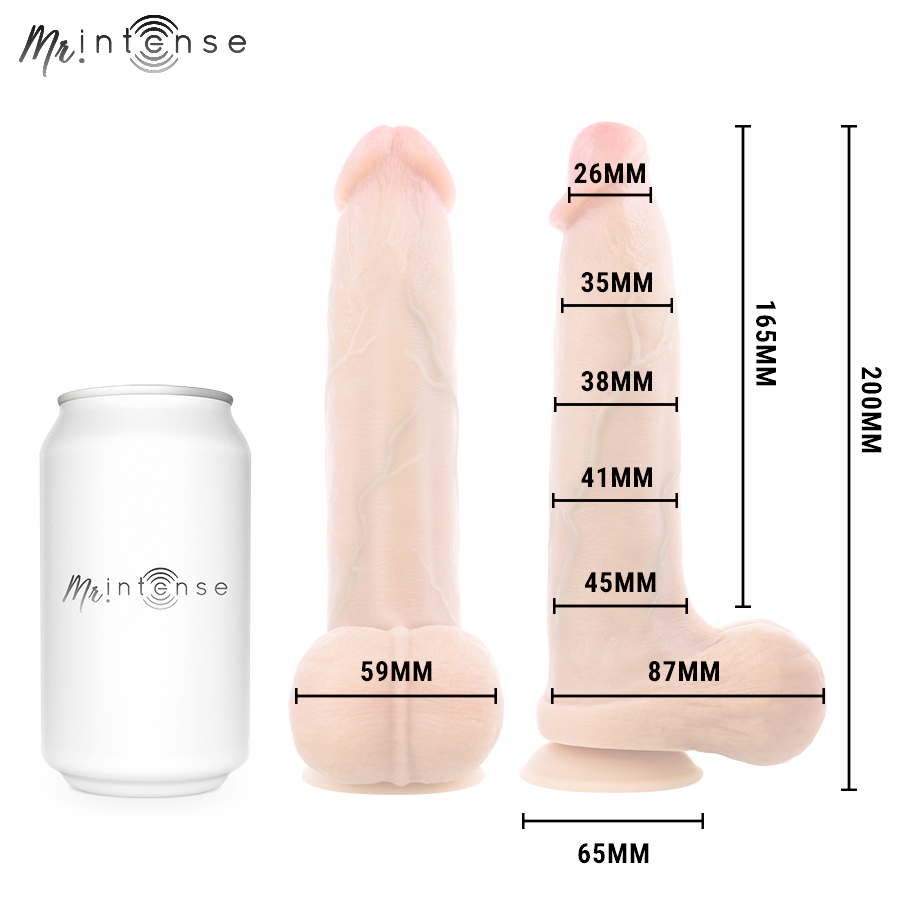 MR INTENSE - BRUCE M DILDO IN SILICONE CON TESTICOLI 20 CM -Ø- 4,5 CM