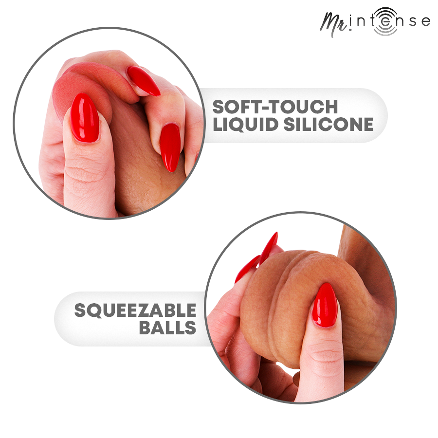 MR INTENSE - BRUCE M DILDO IN SILICONE CON TESTICOLI 20 CM -Ø- 4,5 CM