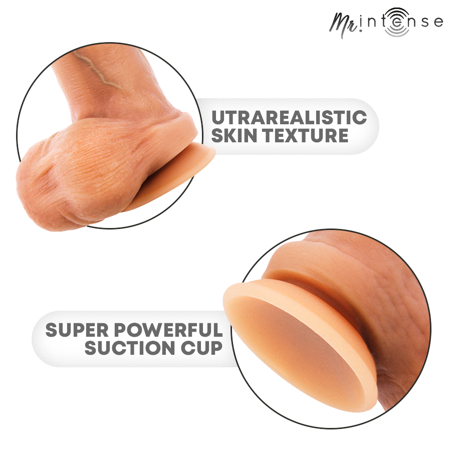 MR INTENSE - BRUCE M DILDO IN SILICONE CON TESTICOLI 20 CM -Ø- 4,5 CM