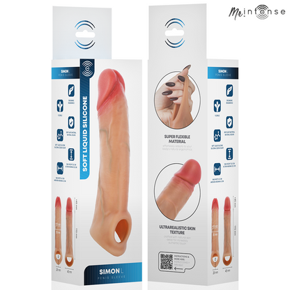 MR INTENSE - SIMON L COPRI PENE IN SILICONE 16 CM -Ø- 4,5 CM