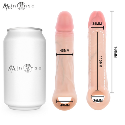 MR INTENSE - SIMON L COPRI PENE IN SILICONE 16 CM -Ø- 4,5 CM