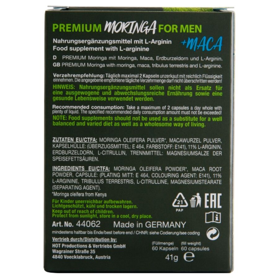 HOT - MORINGA MEN CAPS UOMO 60 UNITÀ