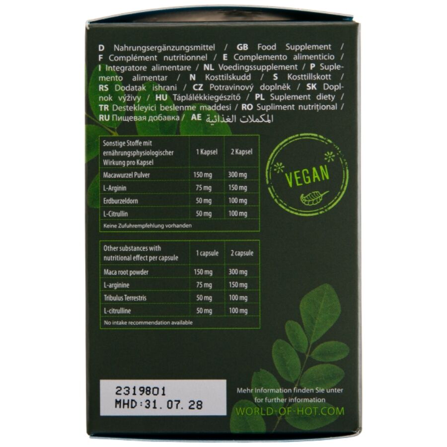 HOT - MORINGA MEN CAPS UOMO 60 UNITÀ