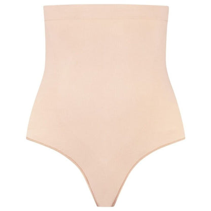 BYE-BRA - TANGA DE TALLE ALTO SIN COSTURAS BEIGE TALLA XL