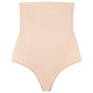 BYE-BRA - TANGA DE TALLE ALTO SIN COSTURAS BEIGE TALLA XL