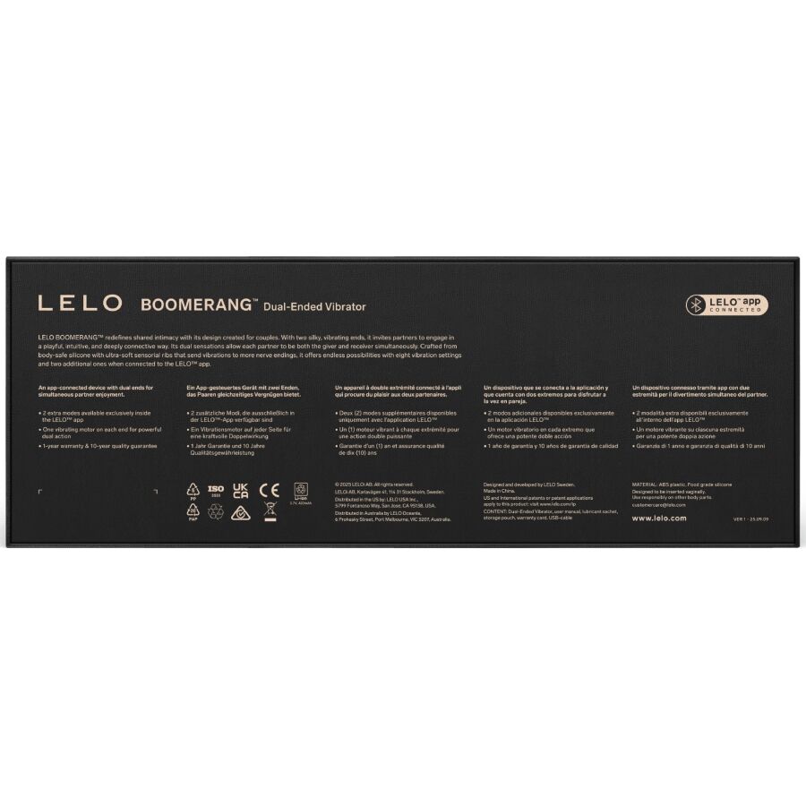LELO - BOOMERANG VIBRATORE A DOPPIA ENDA CERISE