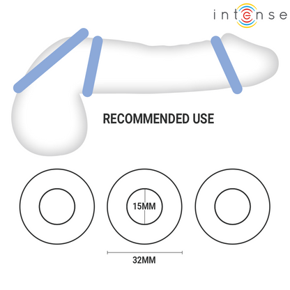 INTENSE - SET DI 3 ANELLI PER PENE WICK, VARI COLORI