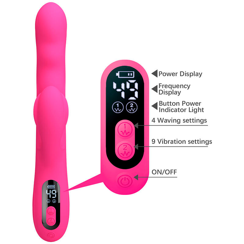 PRETTY LOVE - VIBRATORE A CONIGLIO MULTIFUNZIONE INVERNALE CON DISPLAY LED ROSA