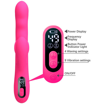 PRETTY LOVE - VIBRATORE A CONIGLIO MULTIFUNZIONE INVERNALE CON DISPLAY LED ROSA