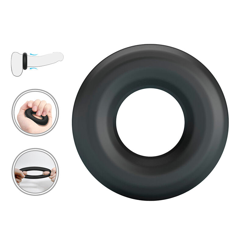 CRAZY BULL - ANELLO PER PENE IN SILICONE SUPER MORBIDO URBAN NERO