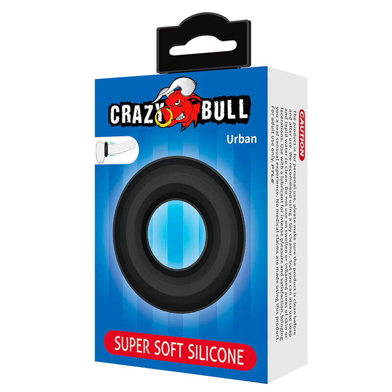 CRAZY BULL - ANELLO PER PENE IN SILICONE SUPER MORBIDO URBAN NERO