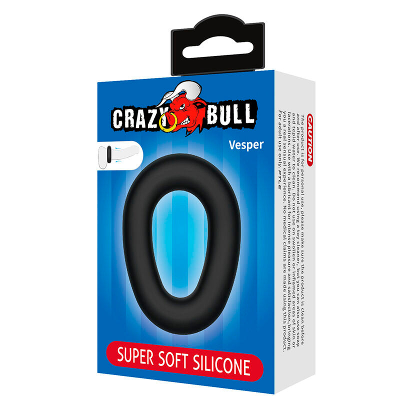 CRAZY BULL - VESPER ANELLO PER PENE IN SILICONE SUPER MORBIDO NERO
