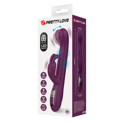PRETTY LOVE - DEE VIBRATORE A CONIGLIO MULTIFUNZIONE OSCILLANTE E A PERCUSSIONE VIOLA