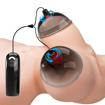 PRETTY LOVE - STIMOLATORE ROTANTE PER CAPEZZOLI CON ASPIRAZIONE, NERO