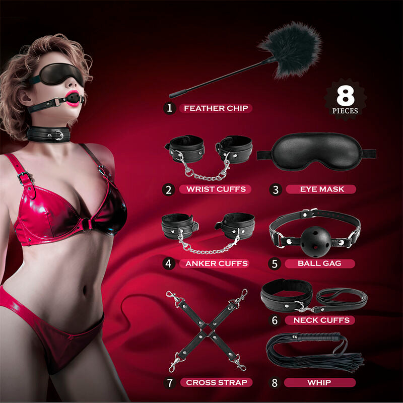 PRETTY LOVE - KIT BDSM DA 8 PEZZI NERO