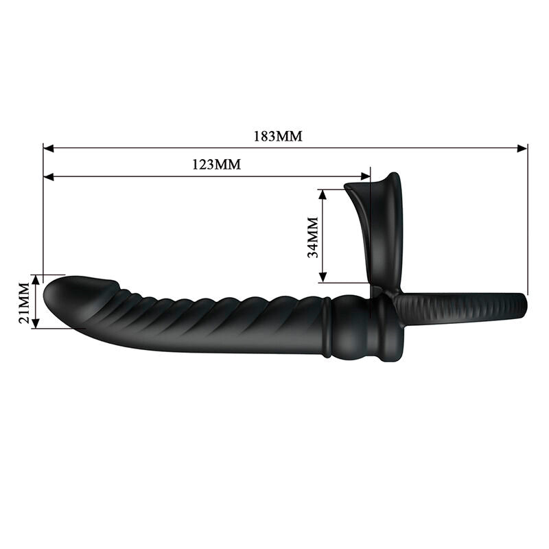 PRETTY LOVE - VIBRATORE ANALE MERRITT CON ANELLO E VIBRAZIONE NERO